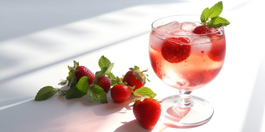 Refreshing Strawberry Cocktail with Gin and Soda