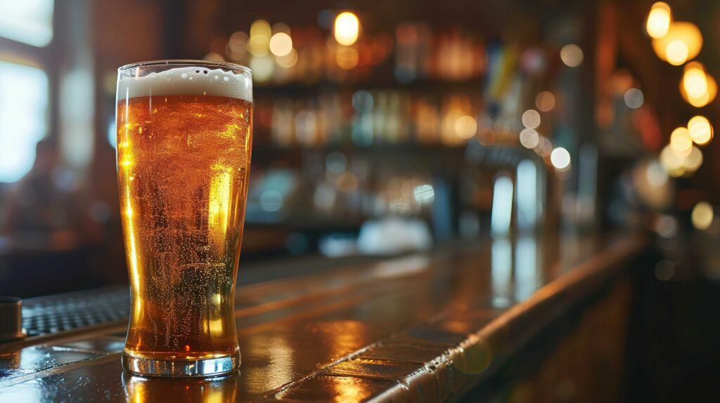 amerikanisches Bier auf einer Bar