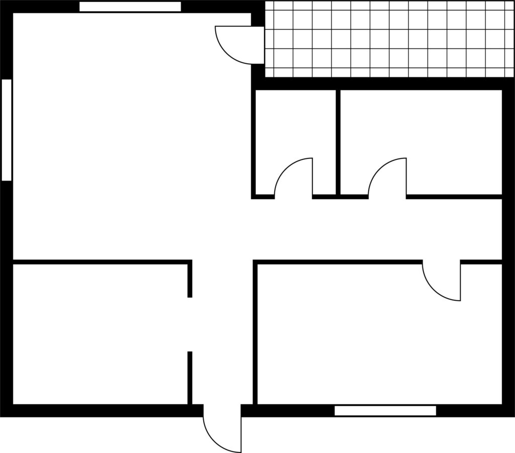 Grundriss mit Raumaufteilung und Türen | Treppen planen